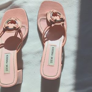 Pink Leather sandals.